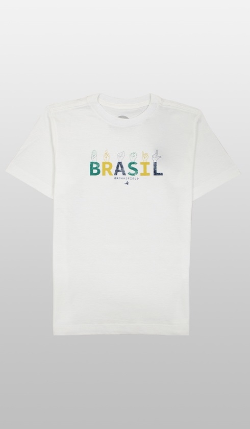 Camisa Da Seleção Brasileira Gola Careca c/ Botão Branca