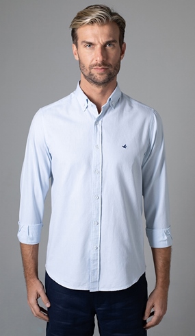 Camisa Calvin Klein Listras e Textura Diferenciada, Botões Marca