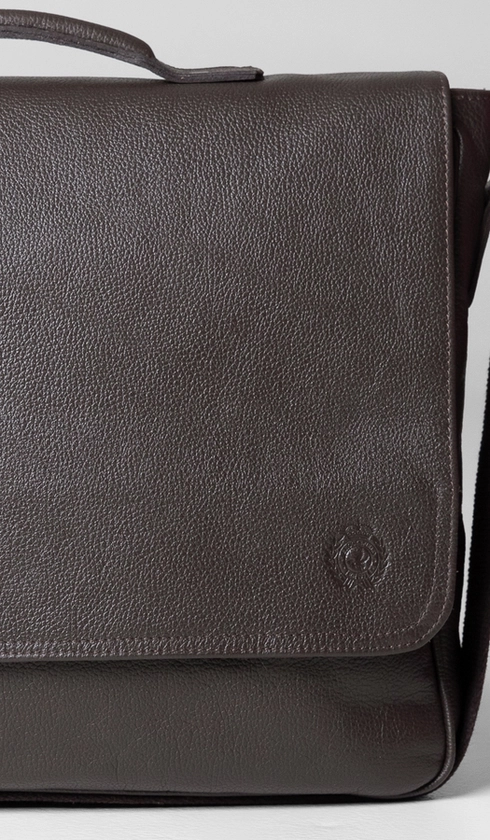 Bolsa Carteiro Aba Lisa Couro