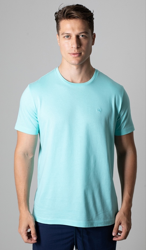 T-shirt em algodão atrás e estampado à frente - T-Shirts & Camisas