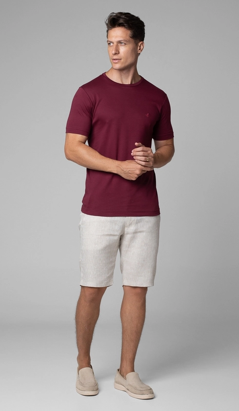T-Shirt Manga Curta Gola Careca Lisa