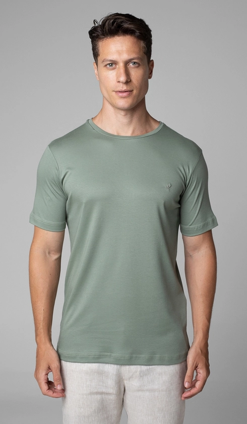 T-Shirt Manga Curta Gola Careca Lisa