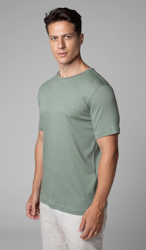 T-Shirt Manga Curta Gola Careca Lisa