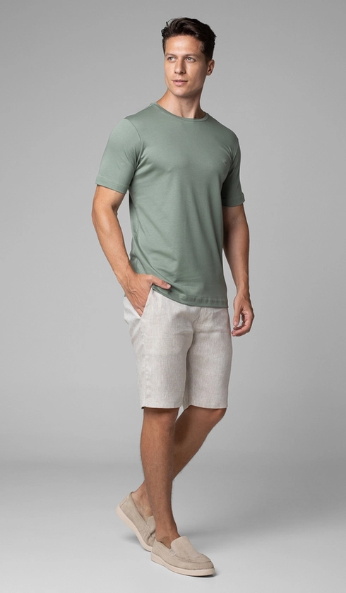 T-Shirt Manga Curta Gola Careca Lisa
