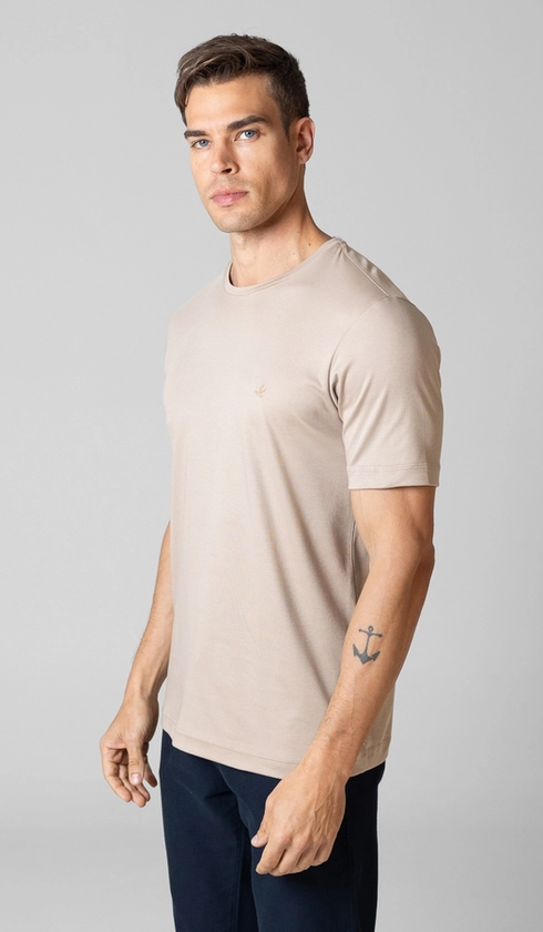T-Shirt Manga Curta Gola Careca Lisa Superior Cotton