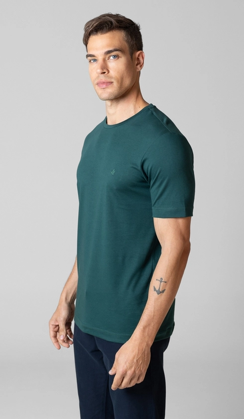 T-Shirt Manga Curta Gola Careca Lisa Superior Cotton