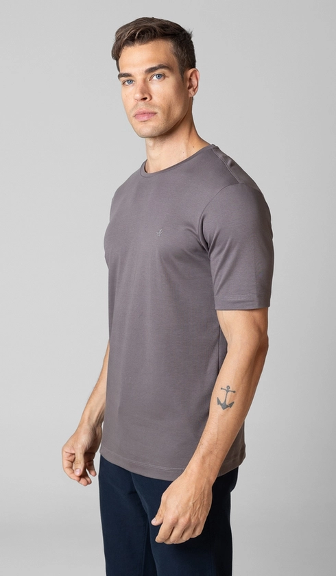T-Shirt Manga Curta Gola Careca Lisa Superior Cotton