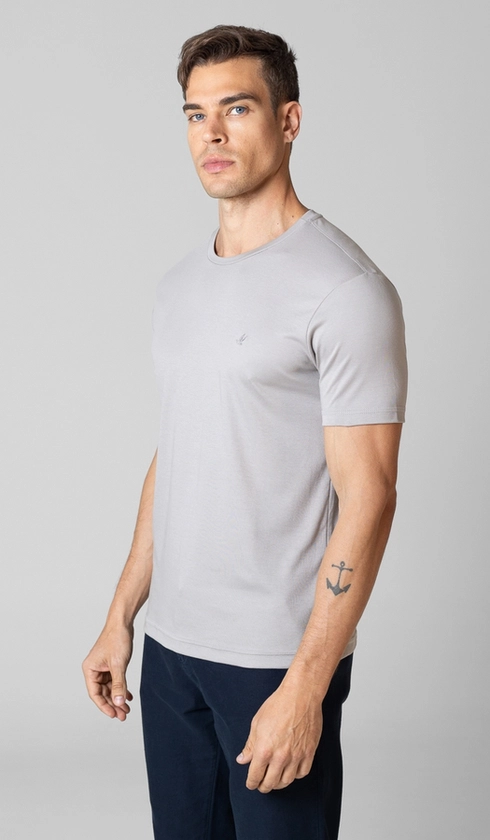 T-Shirt Manga Curta Gola Careca Lisa Superior Cotton