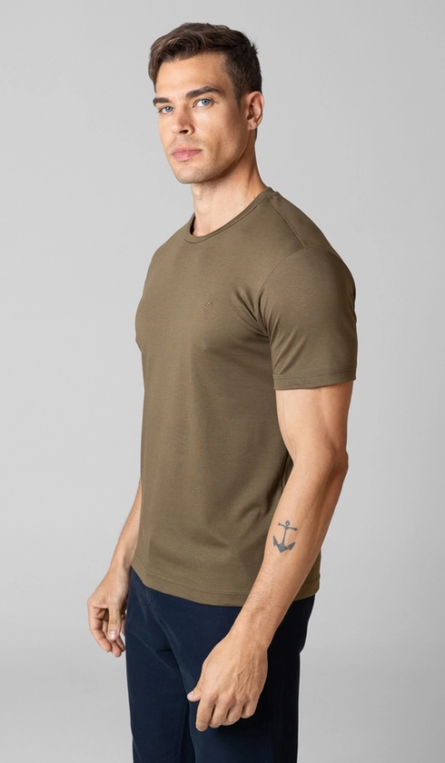 T-Shirt Manga Curta Gola Careca Lisa Superior Cotton