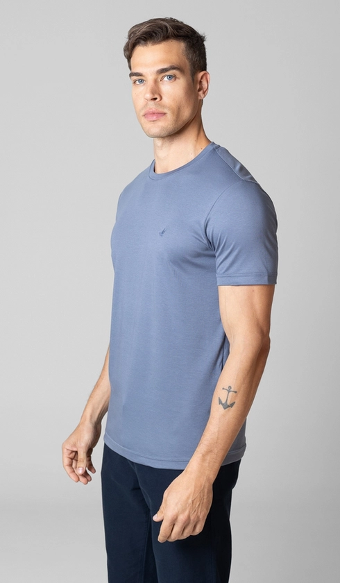 T-Shirt Manga Curta Gola Careca Lisa Superior Cotton