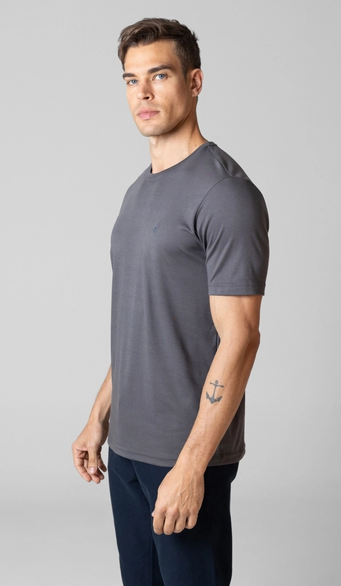 T-Shirt Manga Curta Gola Careca Lisa Superior Cotton