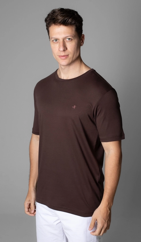 T-Shirt Manga Curta Gola Careca Lisa
