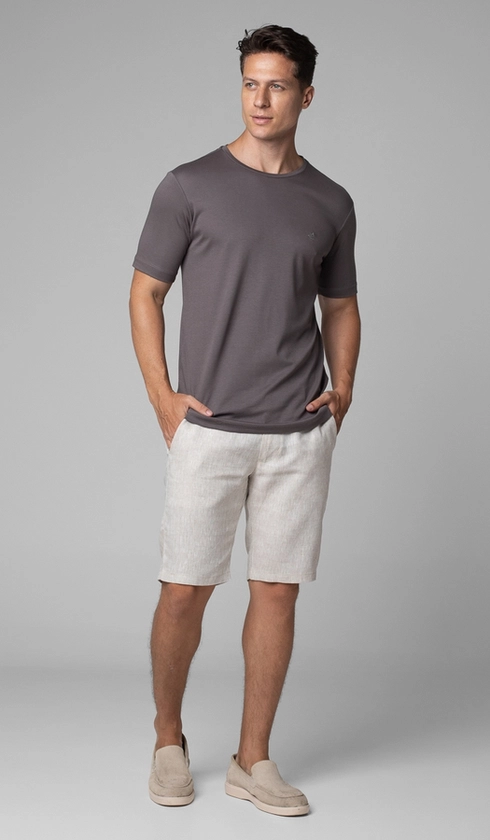 T-Shirt Manga Curta Gola Careca Lisa