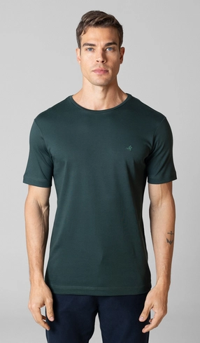 T-Shirt Manga Curta Gola Careca Lisa Superior Cotton