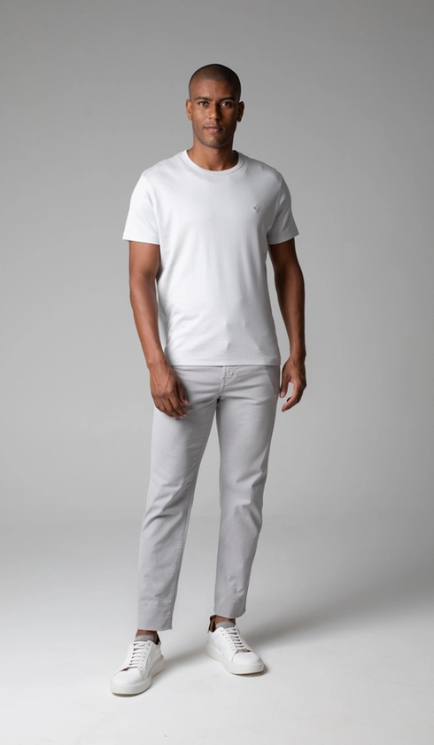 Calça Sarja 5 Bolsos Color Elástico e Corda