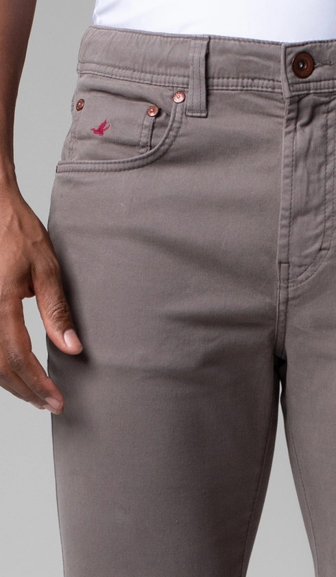 Calça Sarja 5 Bolsos Color Elástico e Corda