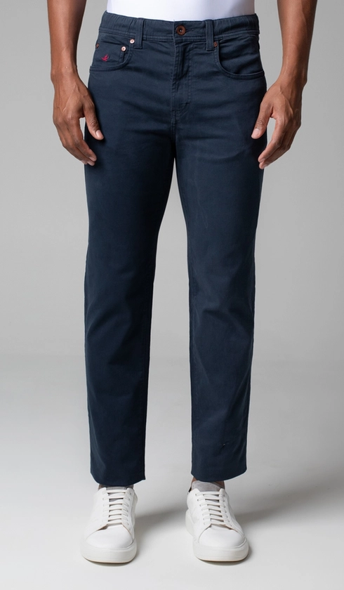Calça Sarja 5 Bolsos Color Elástico e Corda