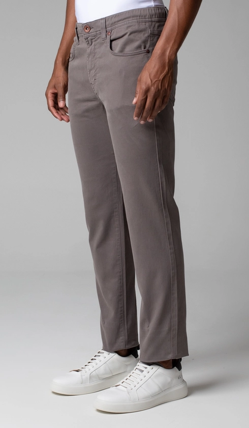 Calça Sarja 5 Bolsos Color Elástico e Corda