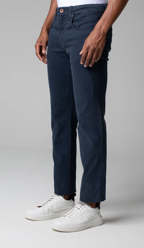 Calça Sarja 5 Bolsos Color Elástico e Corda