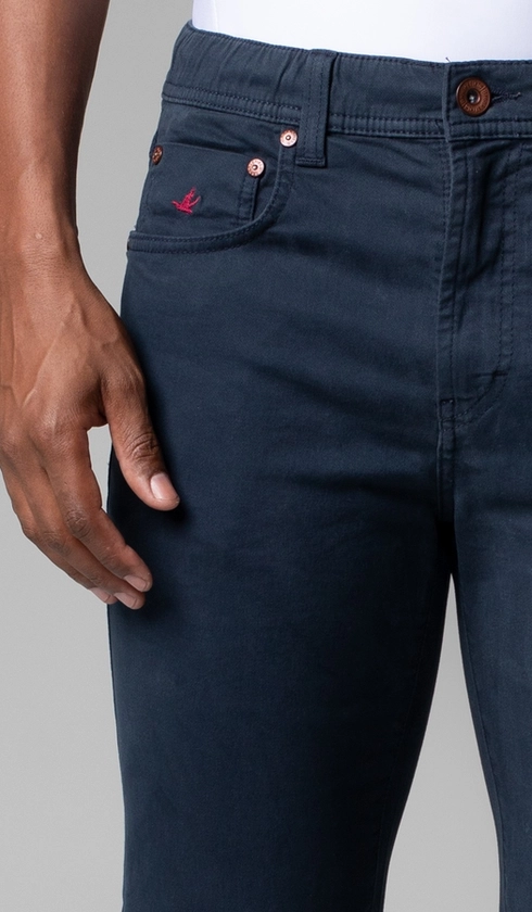 Calça Sarja 5 Bolsos Color Elástico e Corda