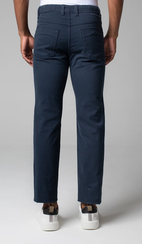 Calça Sarja 5 Bolsos Color Elástico e Corda