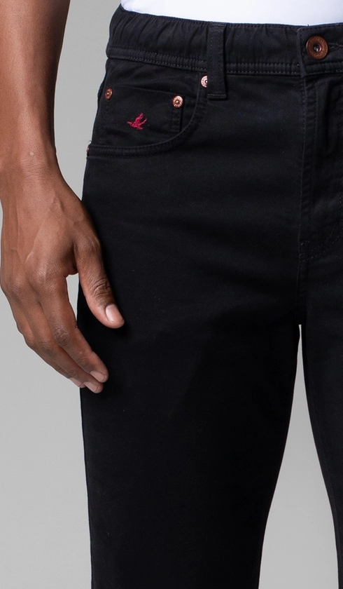 Calça Sarja 5 Bolsos Color Elástico e Corda