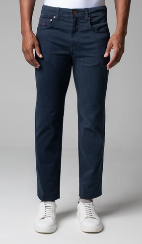 Calça Sarja 5 Bolsos Color Elástico e Corda