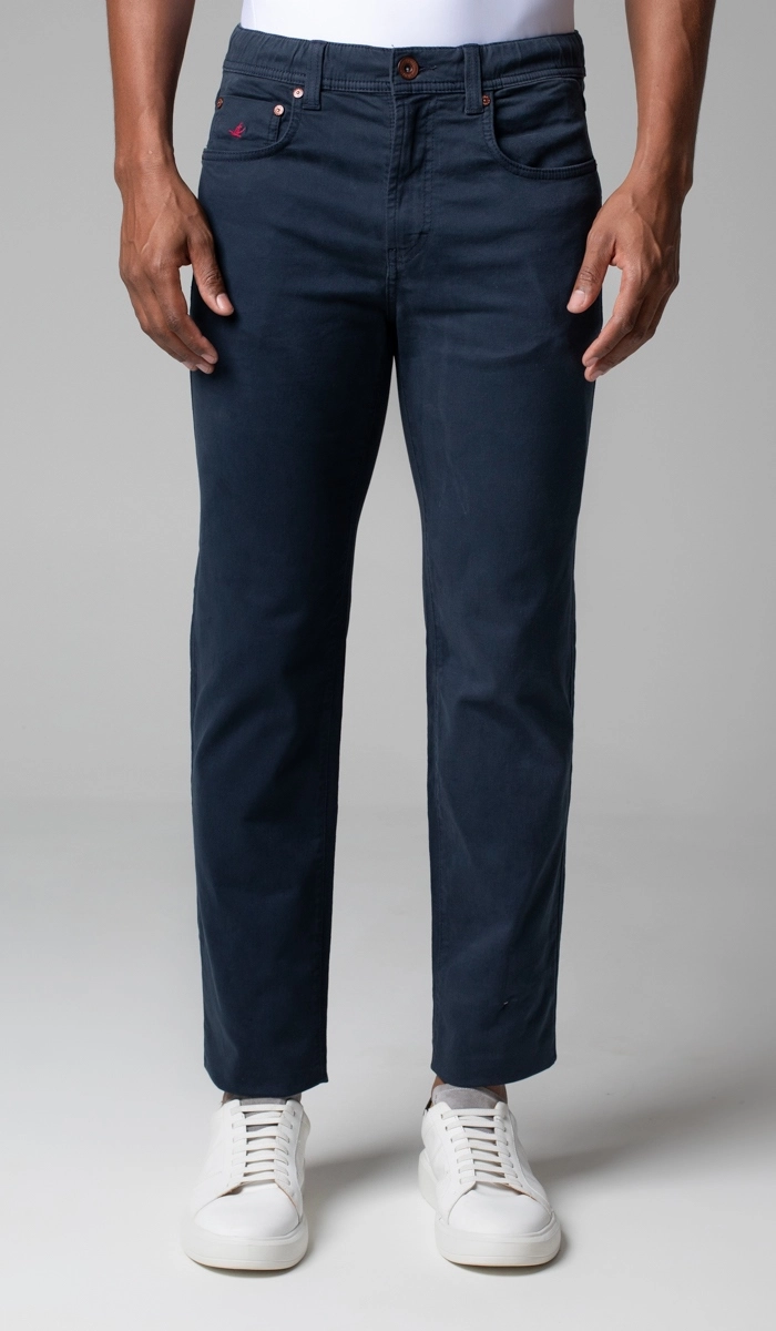 Calça Sarja 5 Bolsos Color Elástico e Corda — Brooksfield