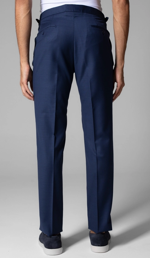 Calça Social Lisa Bolso Faca Com Fivela No Cós