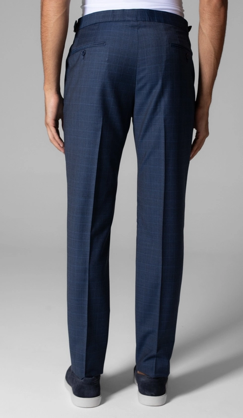 Calça Social Xadrez Super 120 Com Fivela No Cós