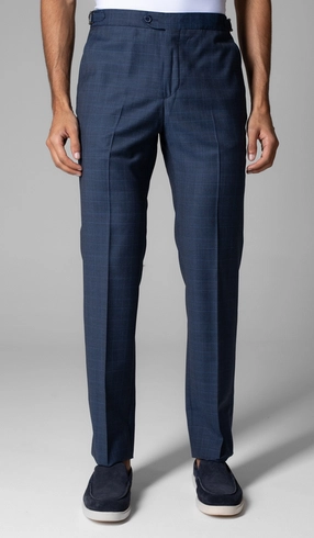 Calça Social Xadrez Super 120 Com Fivela No Cós