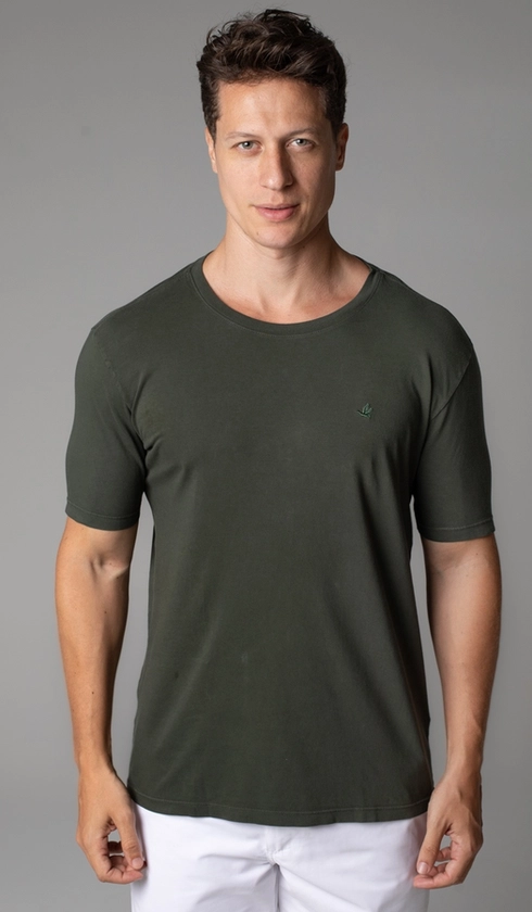 T-Shirt Manga Curta Gola Careca Lisa Reativa