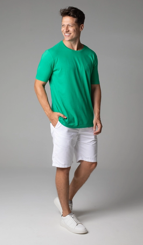 T-Shirt Manga Curta Gola Careca Lisa Reativa