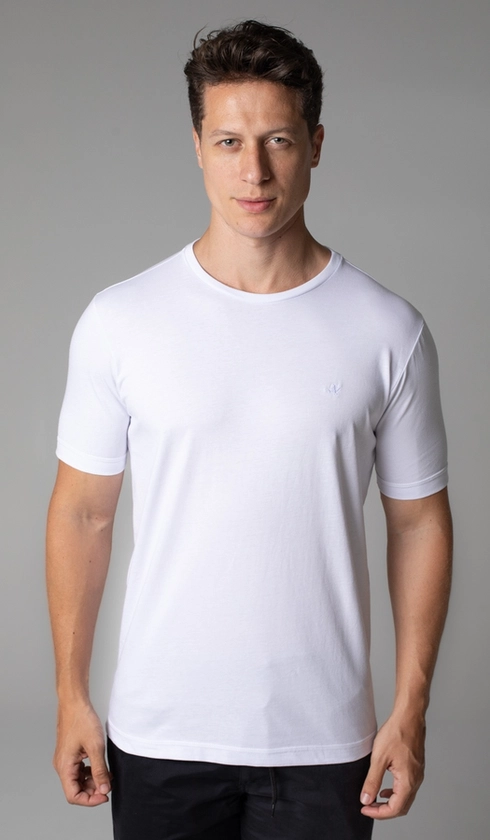 T-Shirt Manga Curta Gola Careca Lisa Exclusive Cotton
