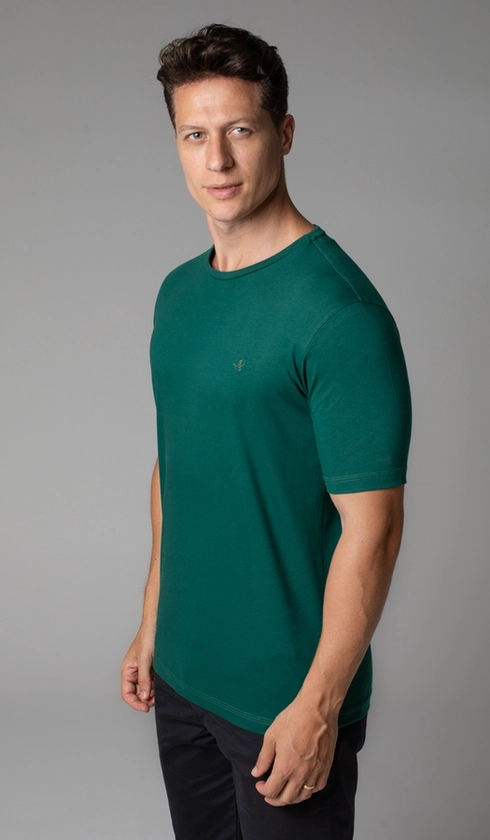 T-Shirt Manga Curta Gola Careca Lisa Exclusive Cotton