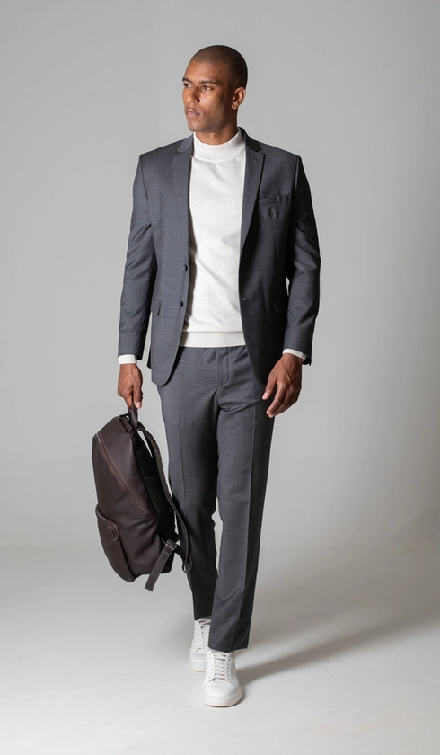 Terno Super 120 Slim Liso com Stretch Gold