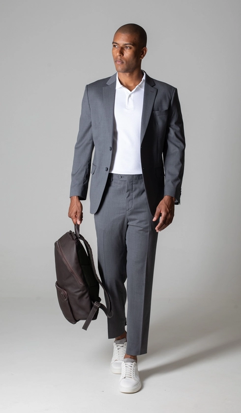 Terno Super 120 Slim Liso com Stretch Gold