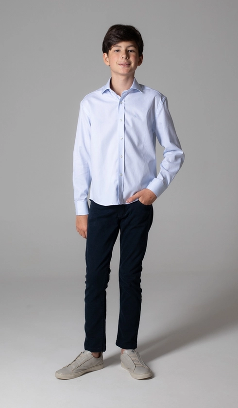 Camisa Social Manga Longa Falso Liso