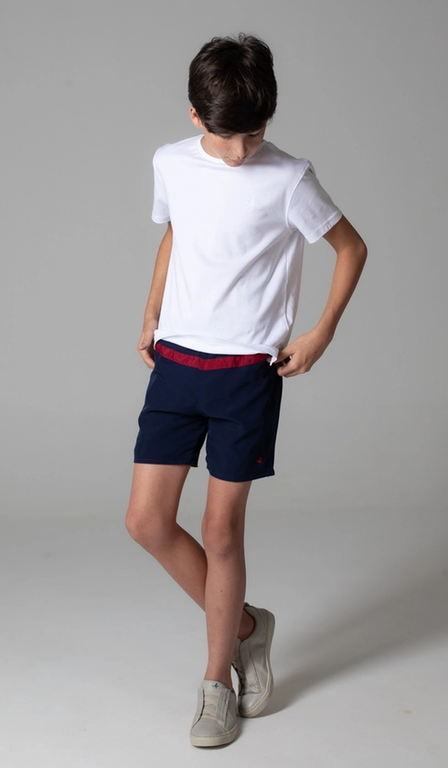 Shorts Liso Dupla Face com Recorte