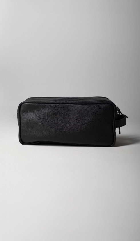 Necessaire Couro 2 Zíperes com Alça