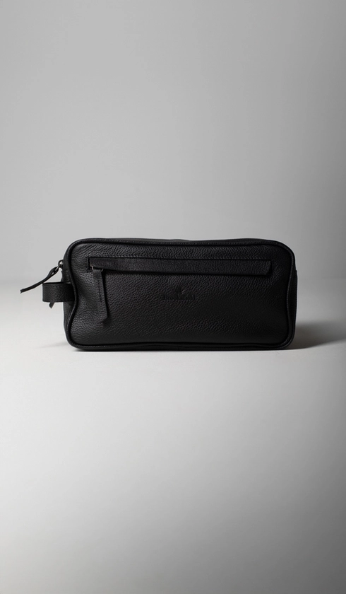 Necessaire Couro 2 Zíperes com Alça