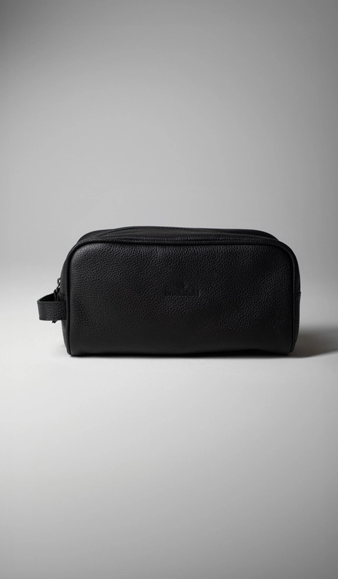 Necessaire Couro Zíper com Alça