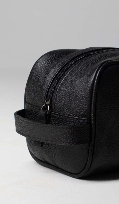 Necessaire Couro Zíper com Alça
