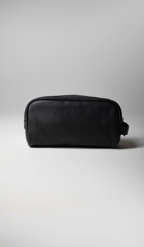 Necessaire Couro Zíper com Alça