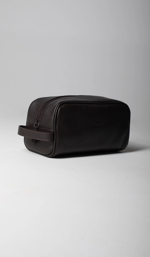 Necessaire Couro Zíper com Alça