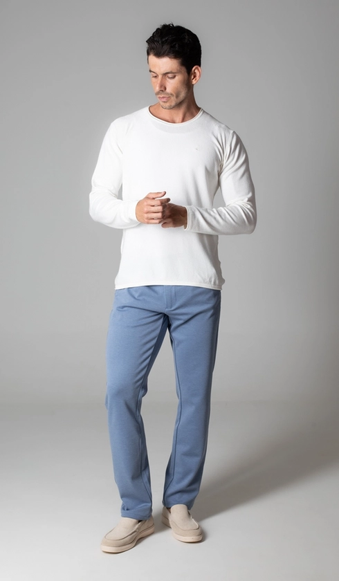 Calça Malha Bolso Faca Lisa