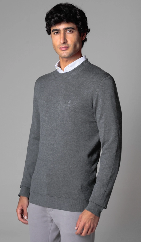 Malha Tricot Gola Careca Lisa