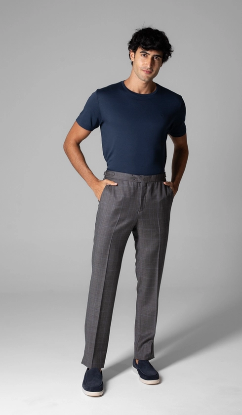 Calça Sport Social Xadrez com Fivela