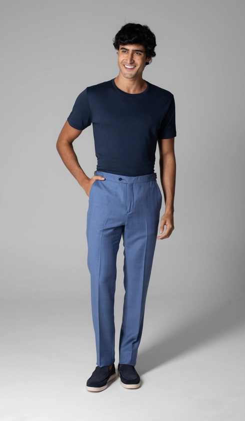 Calça Sport Social Xadrez com Fivela