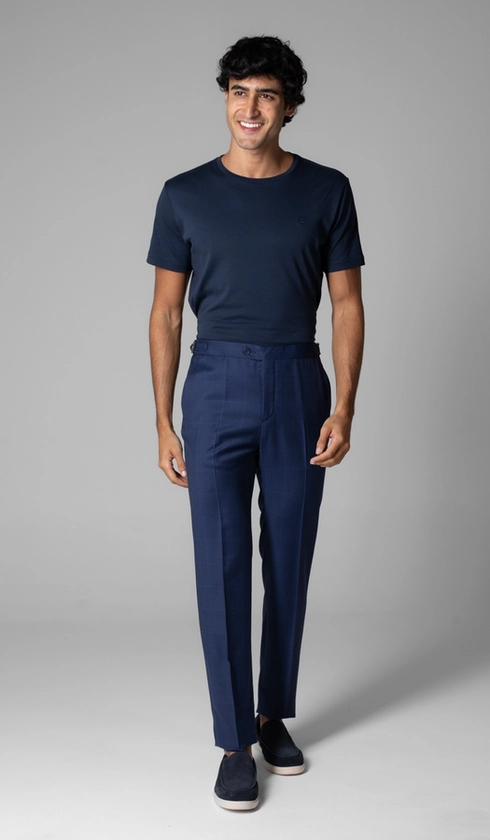 Calça Sport Social Xadrez com Fivela